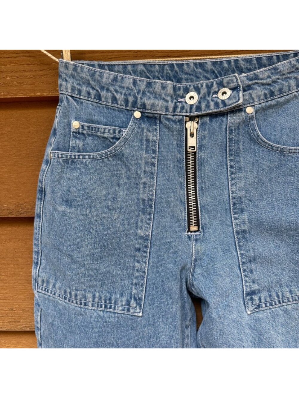 Ragged Jeans High-Waist Blue Denim Pants With Zipper Front Size 28 - Picture 7 of 13